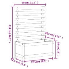 Vidaxl Vrtno cvetlično korito s stojalom 79x39,5x114 cm trdna borovina