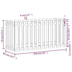 Vidaxl Vrtna visoka greda z ograjico 150x50x70 cm trden les douglas