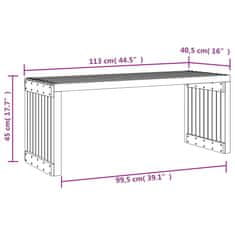 Vidaxl Vrtna klop raztegljiva 212,5x40,5x45 cm trden les douglas