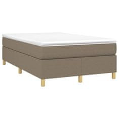 Greatstore Box spring postelja z vzmetnico taupe 120x190 cm blago