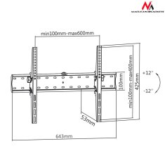 Maclean mc-668 40044 Držalo za TV 37-70" črno do 40 kg max vesa 600x400