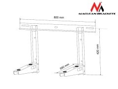 Maclean Nosilec klimatske naprave / toplotne črpalke maclean, dolžina roke 550 mm, pocinkano jeklo, do 200 kg, mc-623