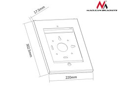 Maclean univerzalni nosilec za oglaševanje za ipad 2/3/4/air/air2 maclean, kovinsko ohišje, zaščita pred krajo, stenski nosilec, m