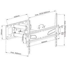 Maclean maclean tv nosilec, univerzalni, max vesa 600x400, 37-70" 45 kg, črna, mc-723 b