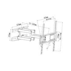 Cabletech stenski nosilec 26-55 palcev črn lpa52-09446 (navpična in vodoravna nastavitev)