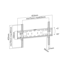 Cabletech univerzalni stenski nosilec za televizorje LED (37-70) lp42-46dt vertikalna nastavitev