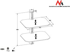 Maclean maclean držalo za zaslon na dotik, prostostoječe s stojalom, vesa 75x75/100x100, 17"-32", največ 10 kg, mc-895