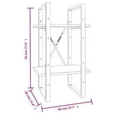 Vidaxl Knjižna omara 2-nadstropna rjav hrast 40x30x70 cm konstr. les