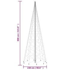 Vidaxl Božično drevo s konico 3000 toplo belih LED diod 800 cm