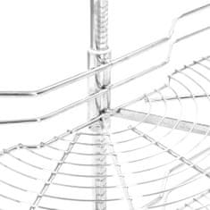 Vidaxl Kuhinjska košara 2-nadstropna srebrna 180 stopinj 75x38x80 cm