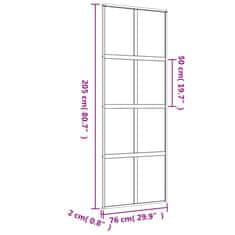 Vidaxl Drsna vrata zlata 76x205 cm mat ESG steklo in aluminij