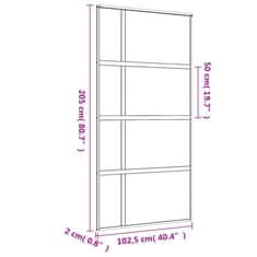 Vidaxl Drsna vrata zlata 102,5x205 cm mat ESG steklo in aluminij