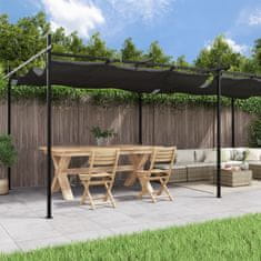 Vidaxl Pergola s pomično streho antracitna 589x292x230 cm