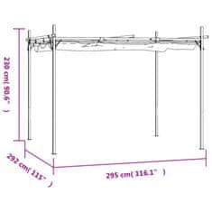 Vidaxl Pergola s pomično streho taupe 295x292x230 cm