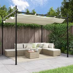 Vidaxl Pergola s pomično streho krem 295x292x230 cm