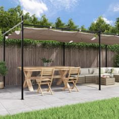 Vidaxl Pergola s pomično streho taupe 589x292x230 cm