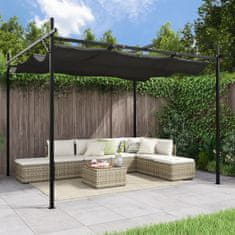 Vidaxl Pergola s pomično streho antracitna 295x292x230 cm