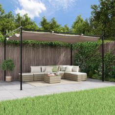 Vidaxl Pergola s pomično streho taupe 395x292x230 cm