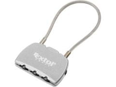 Extol Craft Kombinirana ključavnica Extol Craft (78115) s trimestno kodo - kabel, dolžina kabla 150 mm, premer 3 mm, možnost spremembe številke kode, 1000 kombinacij