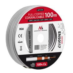 Maclean maclean koaksialni kabel, kabel za satelitsko anteno, rg61.02cu+4.8fpe+cu/p+32*0.12cu+6.8pvc, 100m, mctv-472