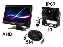 Avtomobilski monitor LCD 7 palcev 12/24v kabel 5m in kamera za vzvratno vožnjo 4pin ahd kit