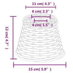 Vidaxl Senčilo za svetilko belo Ø15x12 cm pleteno