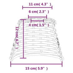 Vidaxl Senčilo za svetilko belo Ø15x12 cm pleteno