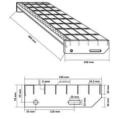 Vidaxl Stopnica z rešetko 80x24x7 cm pocinkano jeklo