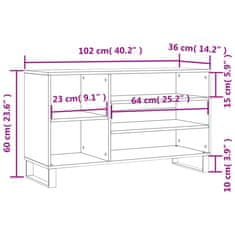 Vidaxl Omarica za čevlje betonsko siva 102x36x60 cm inženirski les