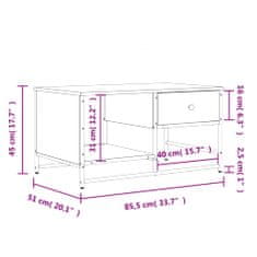 Vidaxl Klubska mizica sonoma hrast 85,5x51x45 cm inženirski les