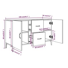 Vidaxl Komoda siva sonoma 100x36x60 cm konstruiran les