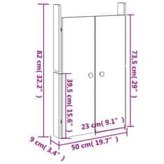 Vidaxl Zunanja kuhinjska vrata 2 kosa bela 50x9x82 cm trdna borovina