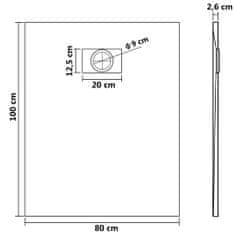 Vidaxl Kad za tuš SMC črna 100x80 cm