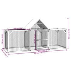 Vidaxl Kokošnjak 300x100x150 cm impregnirana trdna borovina