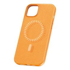 BASEUS Magnetno ohišje za telefon iPhone 15 Plus Baseus Fauxther Series (oranžno)