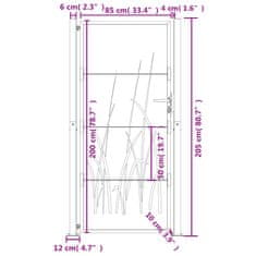 Vidaxl Vrtna vrata 105x205 cm Corten jeklo dizajn trave