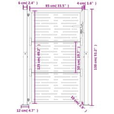 Vidaxl Vrtna vrata antracitna 105x130 cm jeklena kvadratna oblika