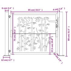 Vidaxl Vrtna vrata antracitna 105x80 cm jeklena oblika bambusa