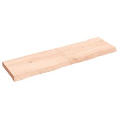 Greatstore Mizna plošča 140x40x(2-6) cm neobdelana trdna hrastovina