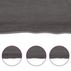 Vidaxl Stenska polica temno siva 40x30x(2-6) cm trdna hrastovina