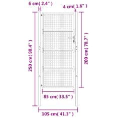 Vidaxl Vrtna vrata antracitna 105x250 cm jeklo