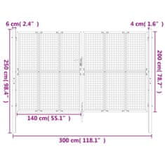 Vidaxl Vrtna vrata antracitna 300x250 cm jeklo