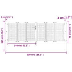 Vidaxl Vrtna vrata antracitna 300x125 cm jeklo