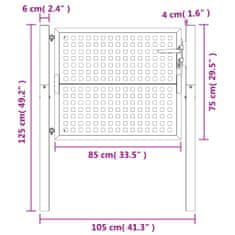 Vidaxl Vrtna vrata antracitna 105x125 cm jeklo