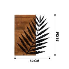 Wallity Dekorativni leseni stenski pribor, Leaf3 Metal Decor