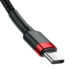 BASEUS Kabel USB-C PD Baseus Cafule PD 2.0 QC 3.0 60W 1m (črno-rdeč)