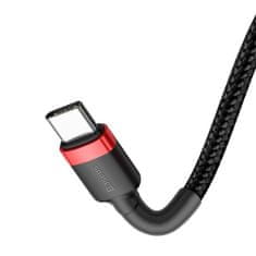 BASEUS Kabel USB-C PD Baseus Cafule PD 2.0 QC 3.0 60W 1m (črno-rdeč)