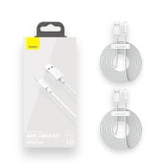 BASEUS Baseus Simple Wisdom Data Cable Kit USB to Lightning 2.4A (2PCS/Set）1.5m White