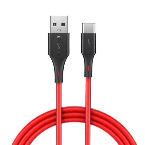 Blitzwolf Kabel USB-C BlitzWolf BW-TC15 3A 1,8 m (rdeč)