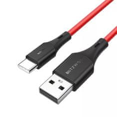 Blitzwolf Kabel USB-C BlitzWolf BW-TC15 3A 1,8 m (rdeč)